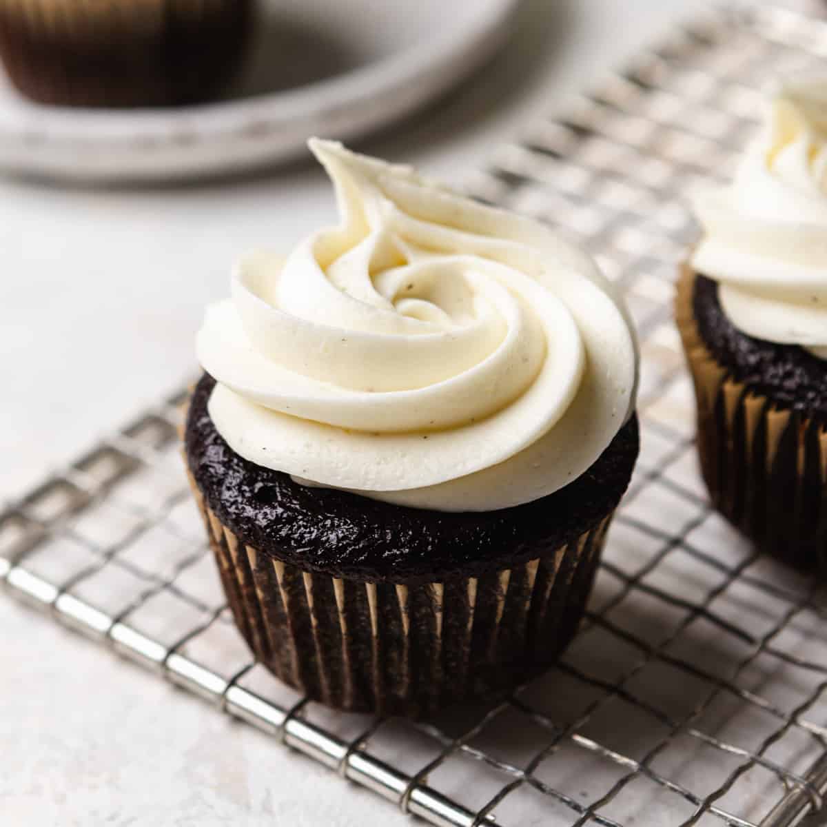 Super Moist Chocolate Cupcakes with Silky Cream Cheese Frosting